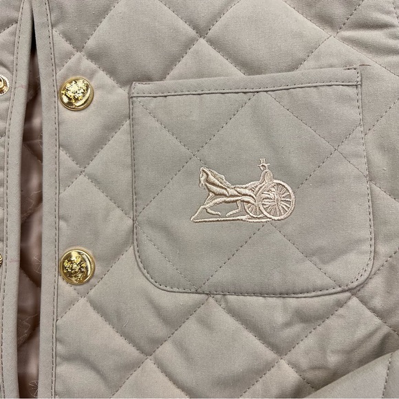 Designer inspired quilted HUNTING JACKET IN COTTON FABRIC DARK BEIGE - Picture 10 of 15
